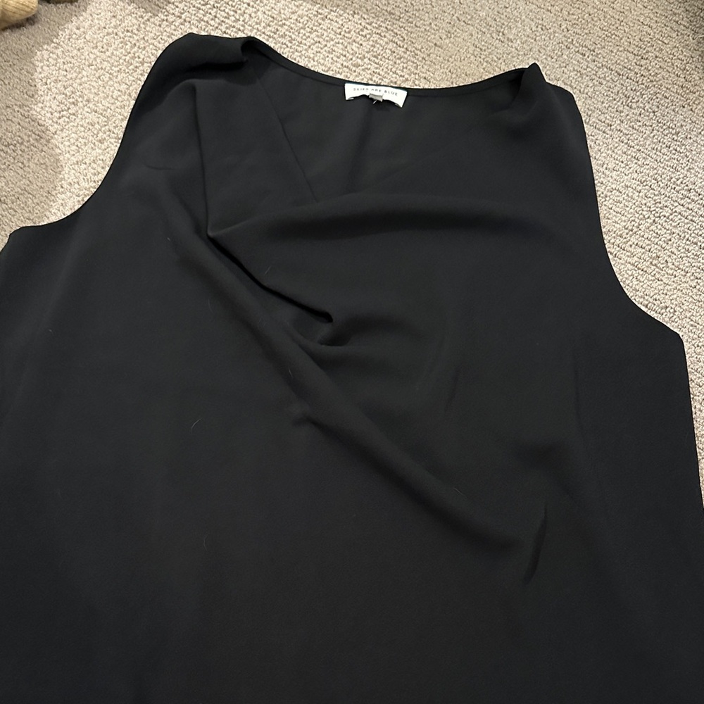 Black Sleeveless Top cowl neck 1x